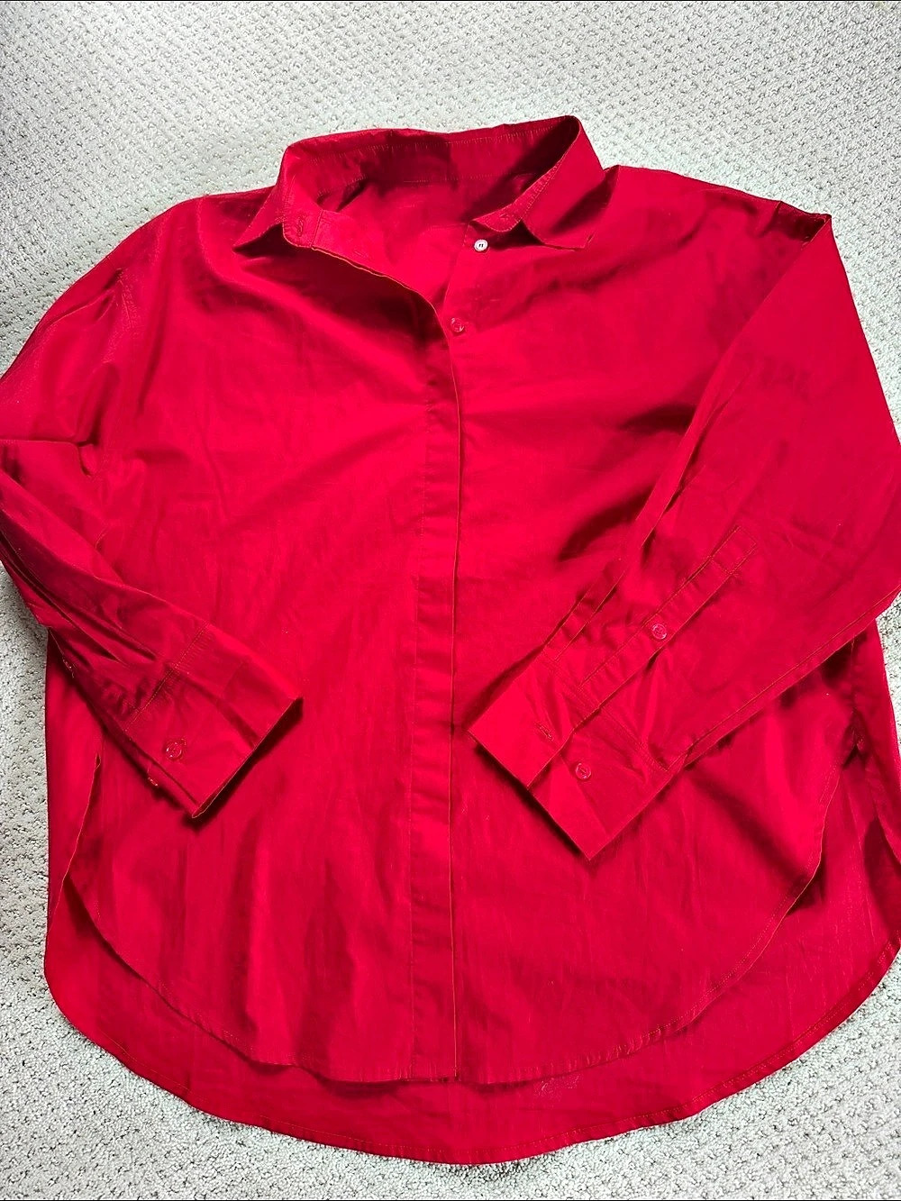 Daily Drills Button Down Cotton Shirt in Red Size XS/S Like New